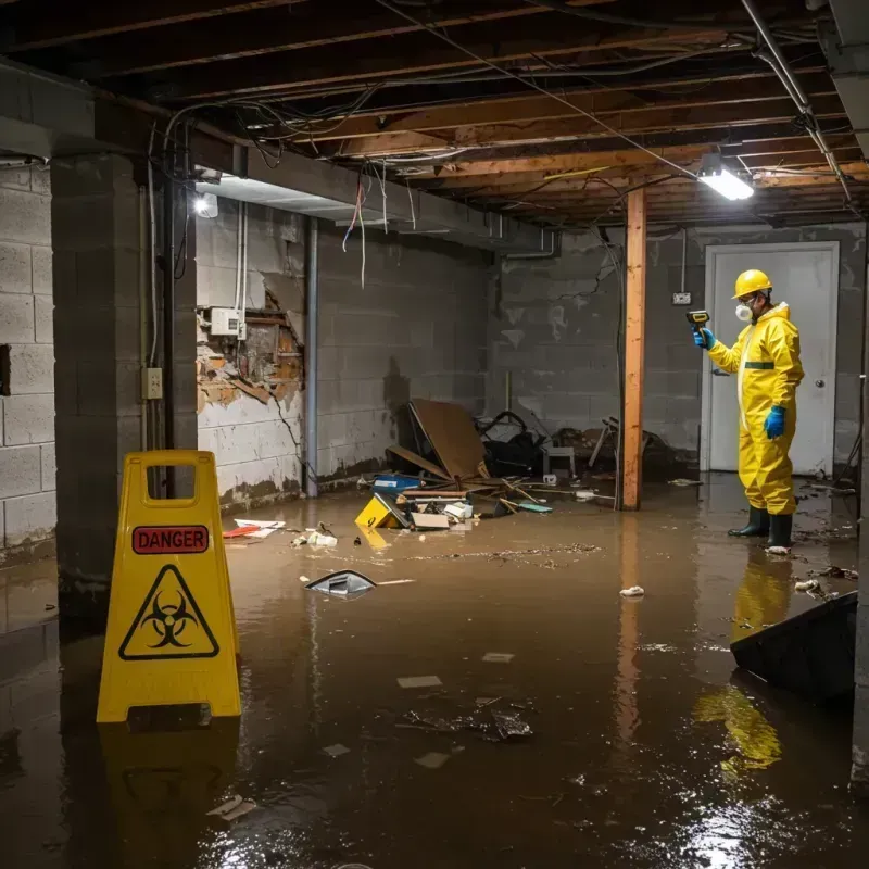 Flooded Basement Electrical Hazard in Breckenridge, MI Property